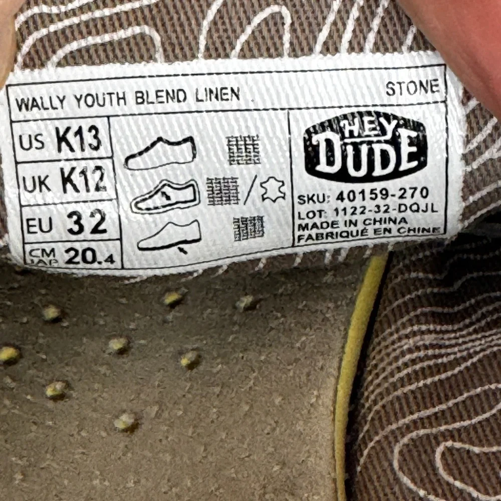 Hey Dude Wally Little Boys 12 Gray Marl Knit Slip On Loafers Shoes Comfy